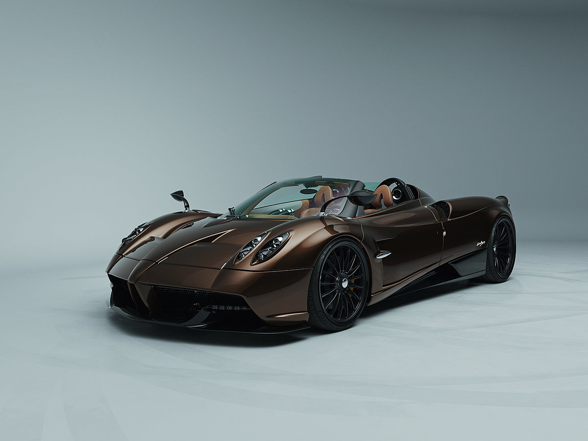 跑车，Hermes Edition，Pagani，Huayra Roadster，汽车设计，CGI效果图，