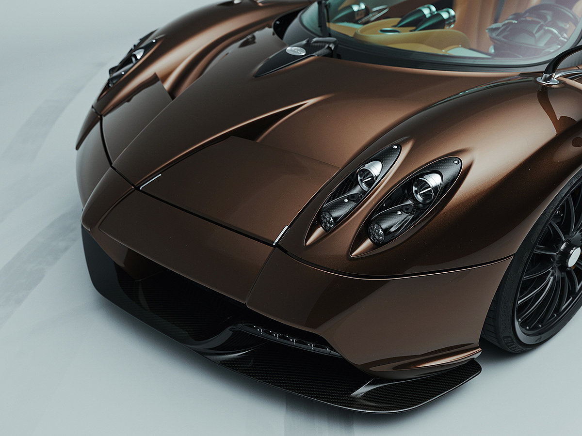 跑车，Hermes Edition，Pagani，Huayra Roadster，汽车设计，CGI效果图，