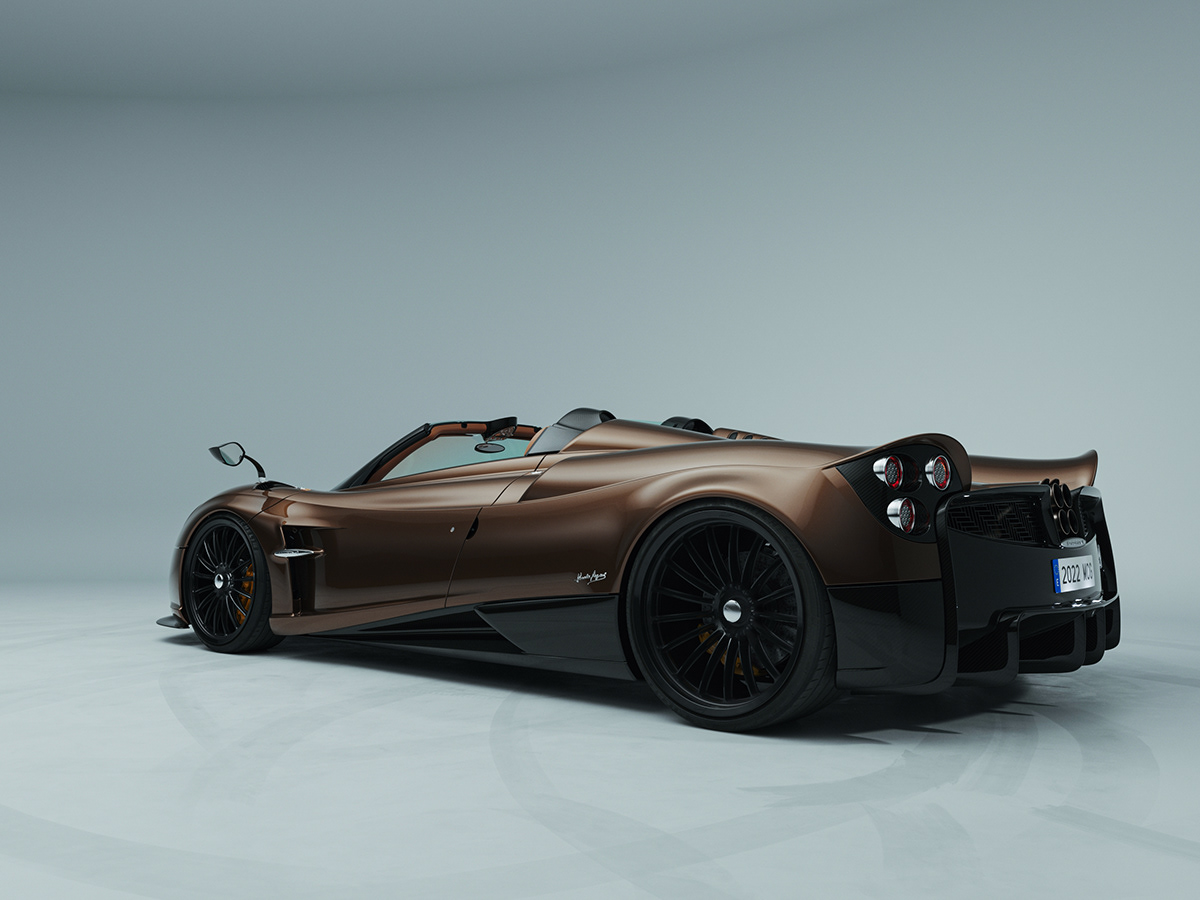 Sports car，Hermes Edition，Pagans，Huayra Roadster，Automobile design，CGI renderings，