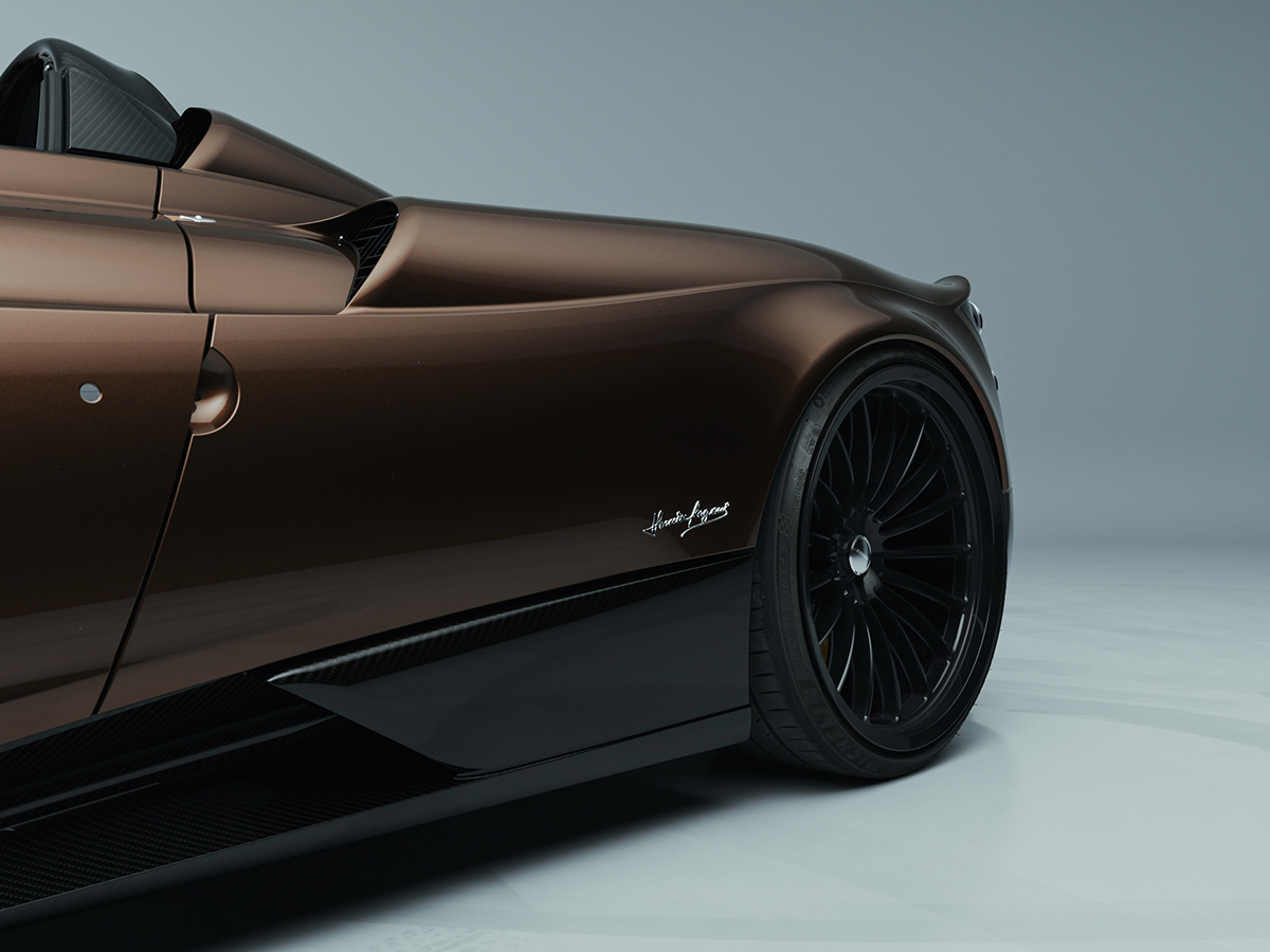 Sports car，Hermes Edition，Pagans，Huayra Roadster，Automobile design，CGI renderings，