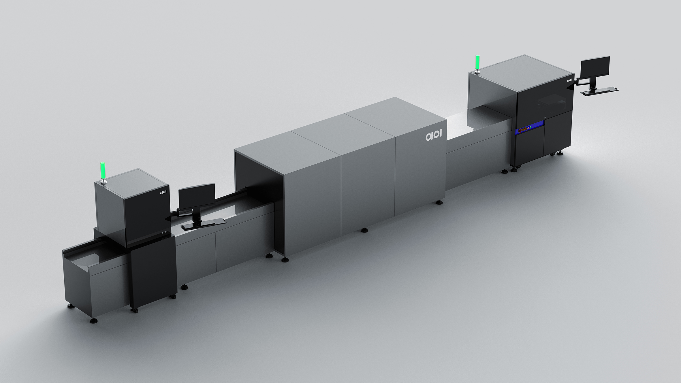 Equipment industrial design，Appearance design of testing equipment，AOI detection，Smart factory，Intelligent production line，Large equipment，Assembly line，