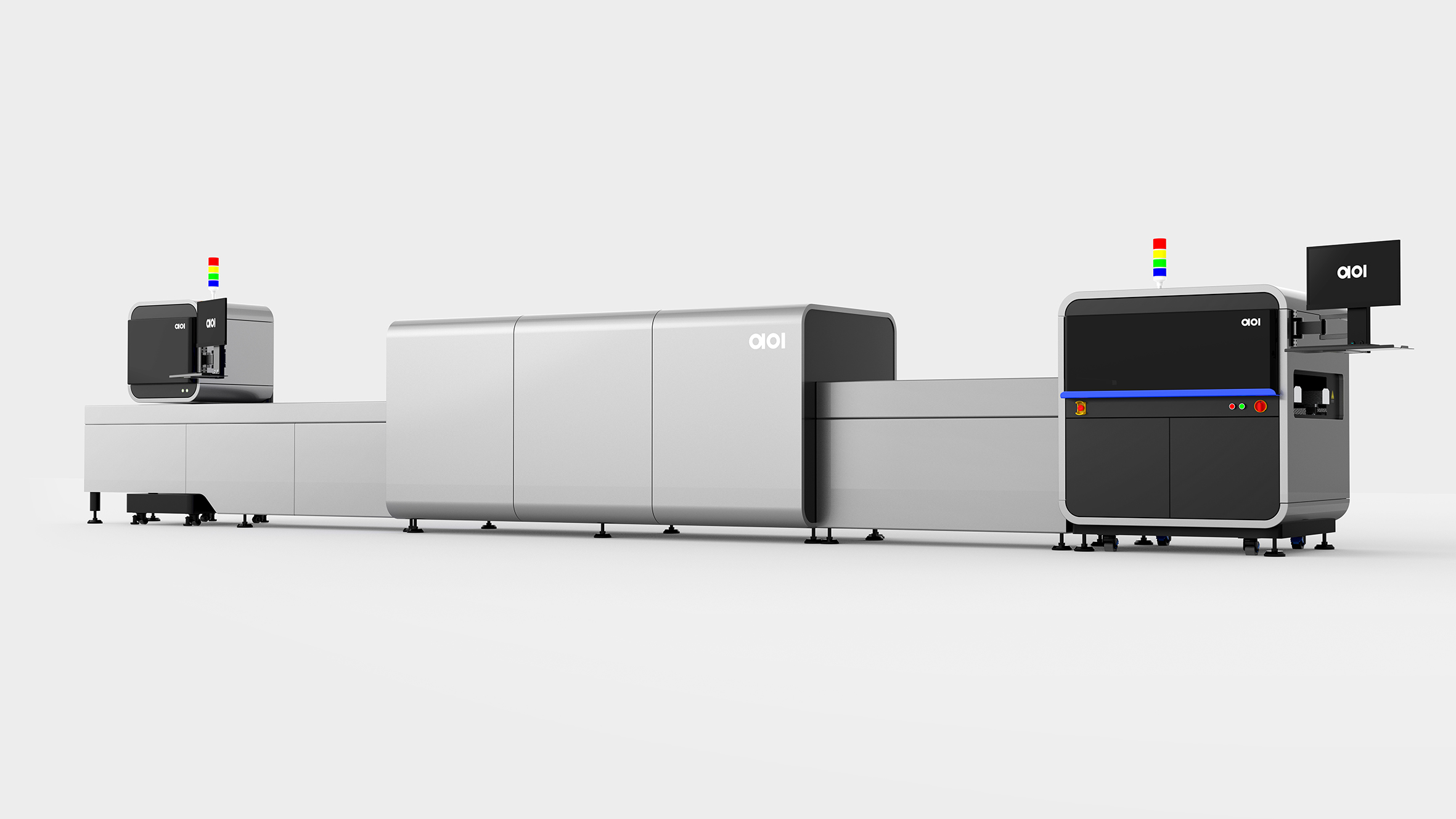 Testing equipment，AOI equipment，Smart factory，Large production line，industrial design，Equipment appearance design，Intelligent manufacturing，Intelligent production line，