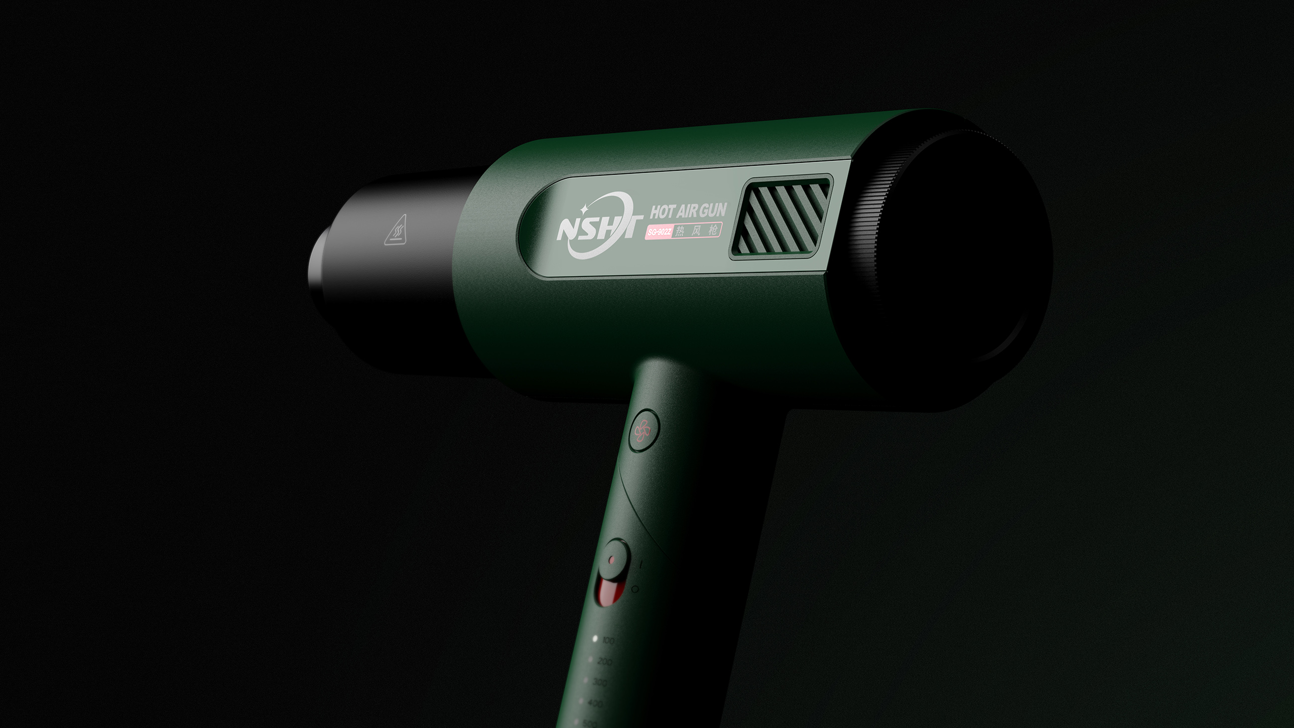 Appearance design of hot air gun，Tool appearance，Equipment appearance，Handheld device appearance，industrial design，Overseas tool design，Intelligent electric tools，