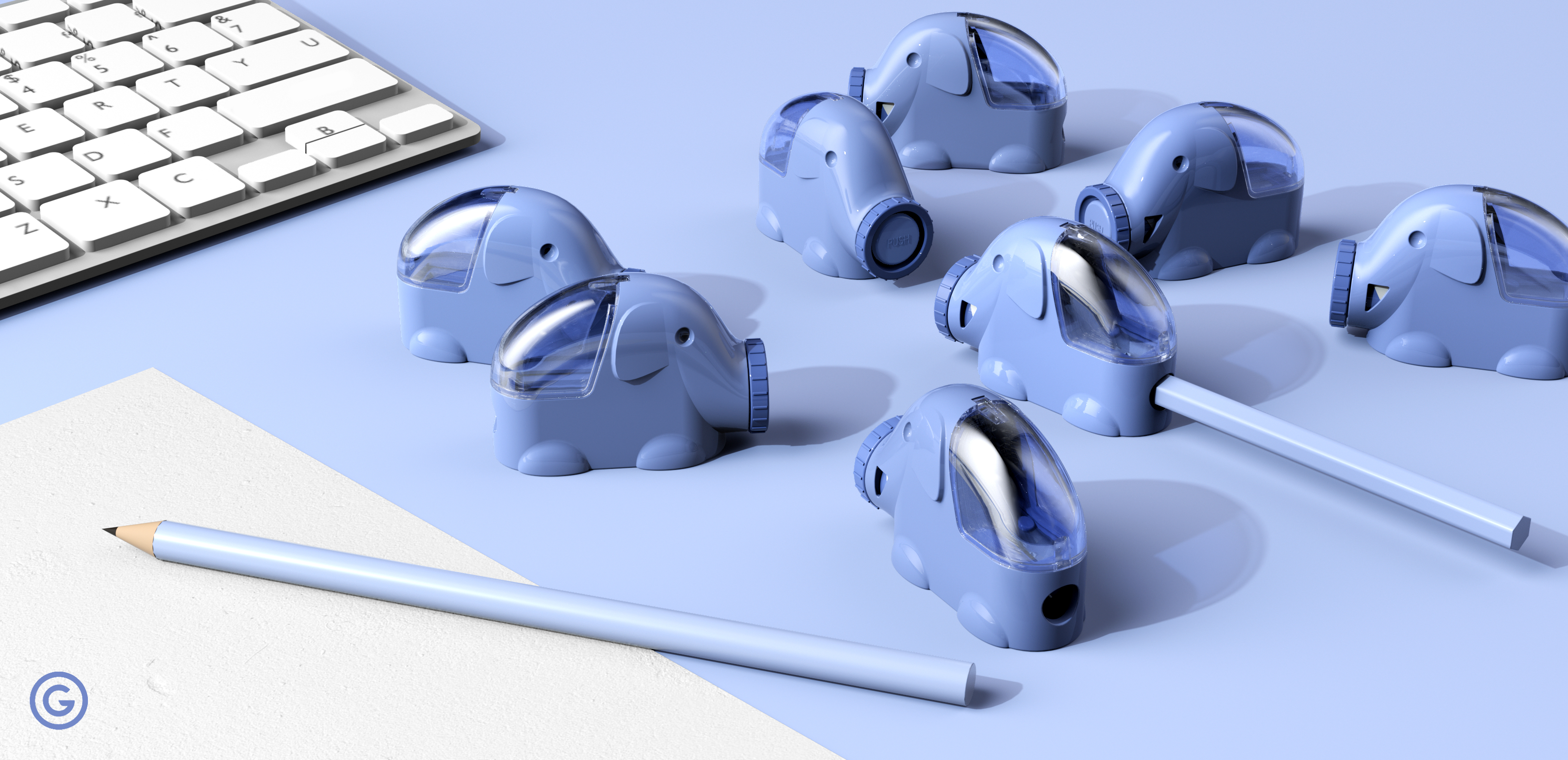 Grey design，pencil sharpener，Stationery design，Interesting design，