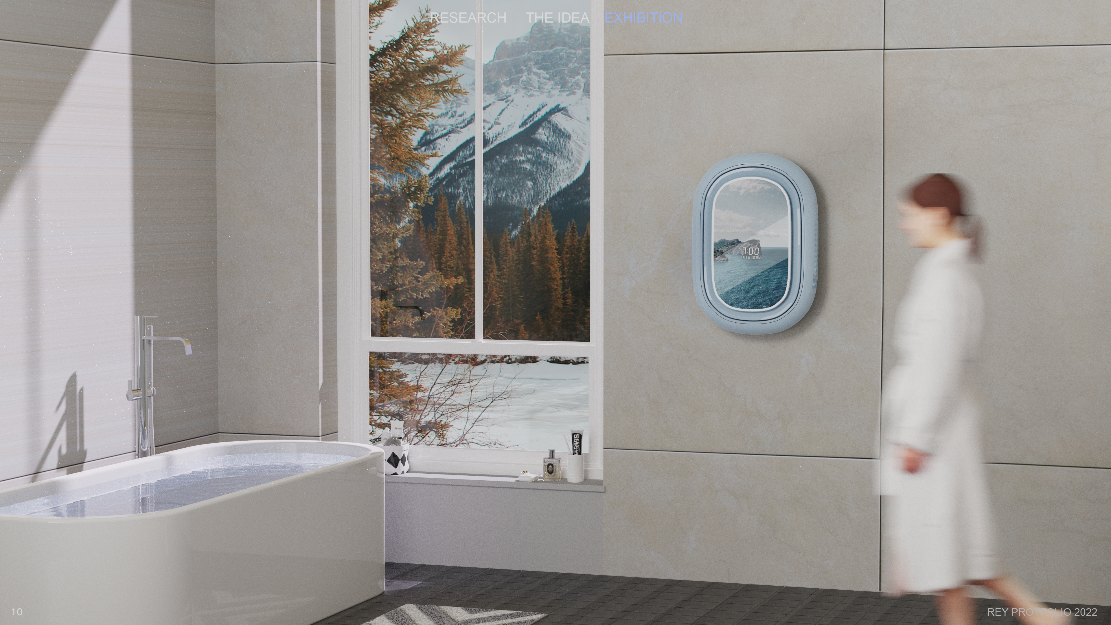 hair drier，Wall hanging，Aircraft window，Shower Room，conceptual design，