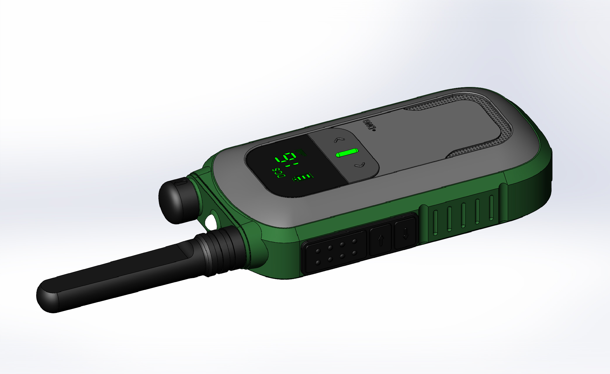 outdoors，hold，walkie-talkie，mobile phone，equipment，