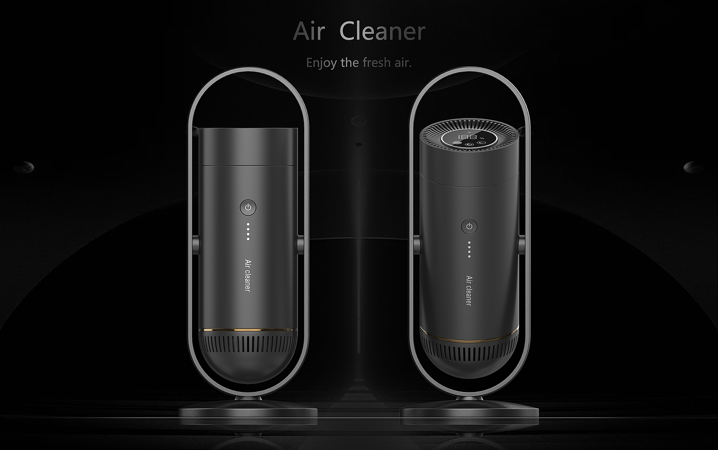 air cleaner，rotate，Desktop style，Sense of science and technology，office，product design，intelligence，