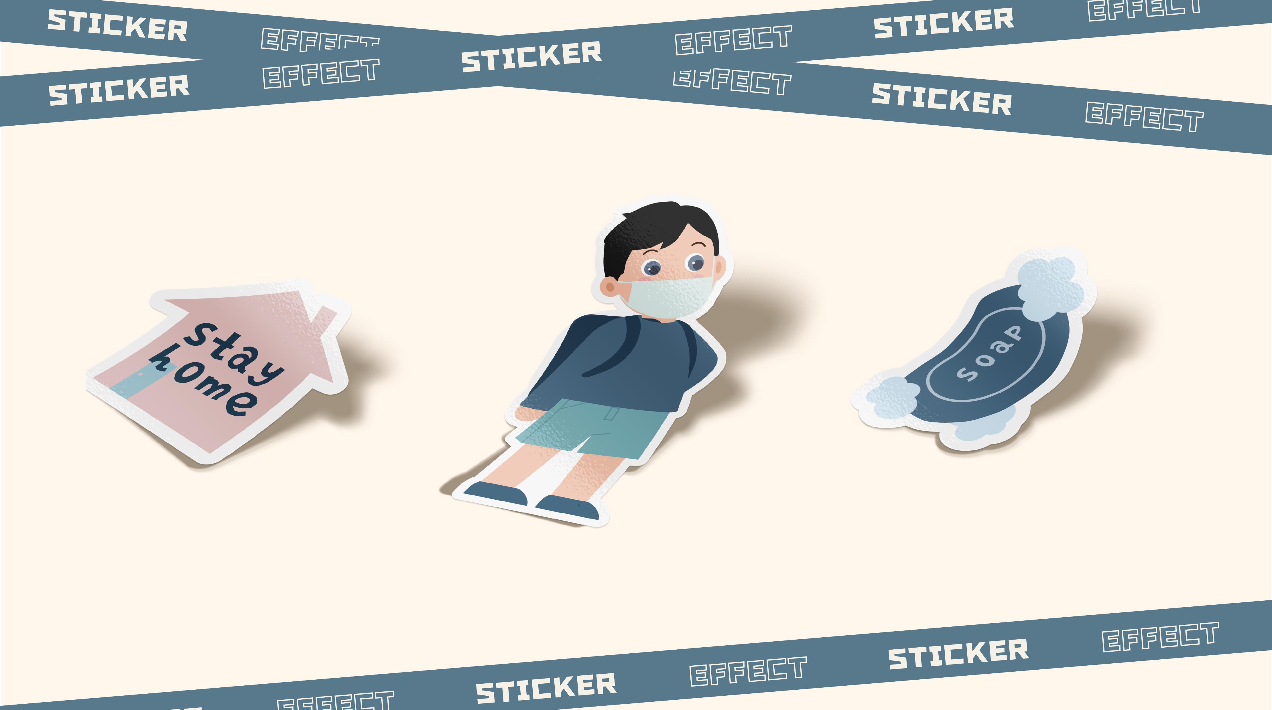 children，Illustration，epidemic prevention，Water cup，