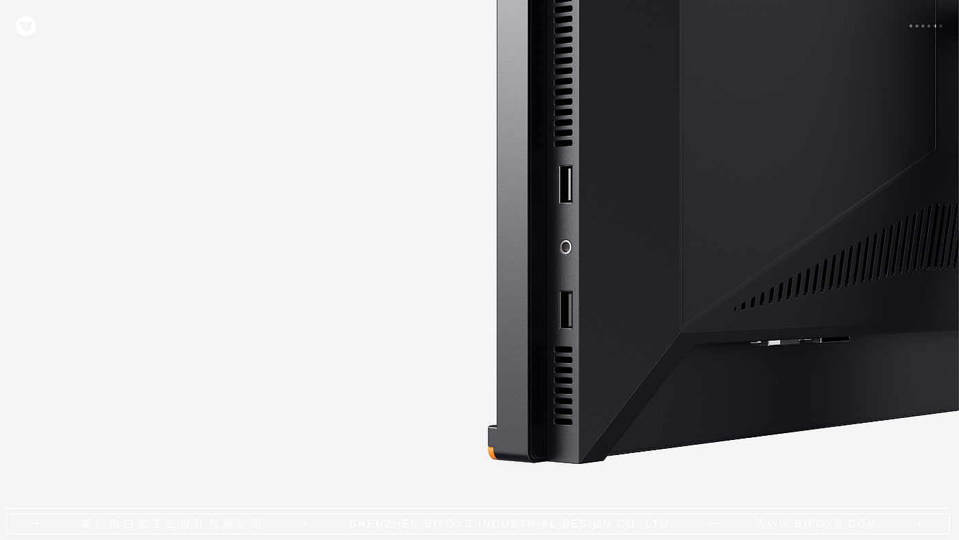 White fox design，monitor，Integrated machine，E-sports，science and technology，Bracket，Computer display，