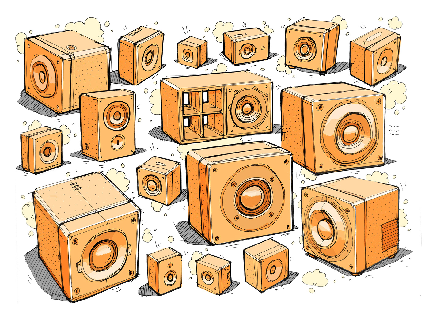 Hand drawn，Sketch，mapping，industrial design，