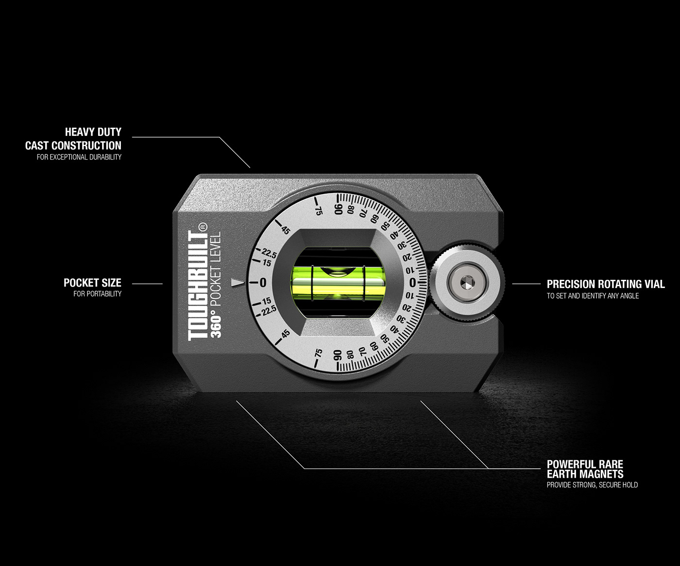 level，360 pocket  level，construction，Hand tools，Pocket level，toughbuilt，durable，