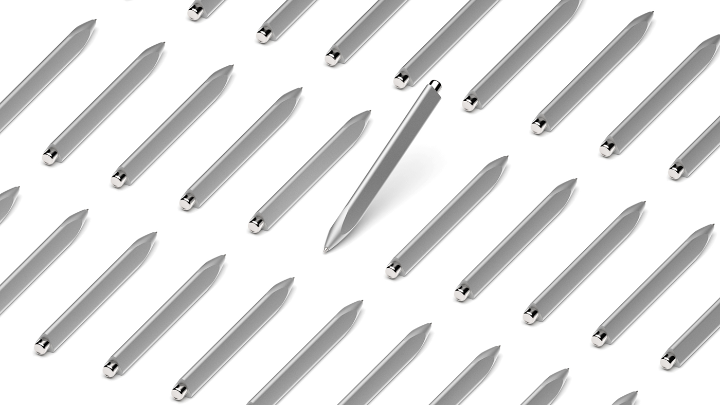 Mechanical pen，Helicon，3D model，pen，Render，industrial design，to work in an office，