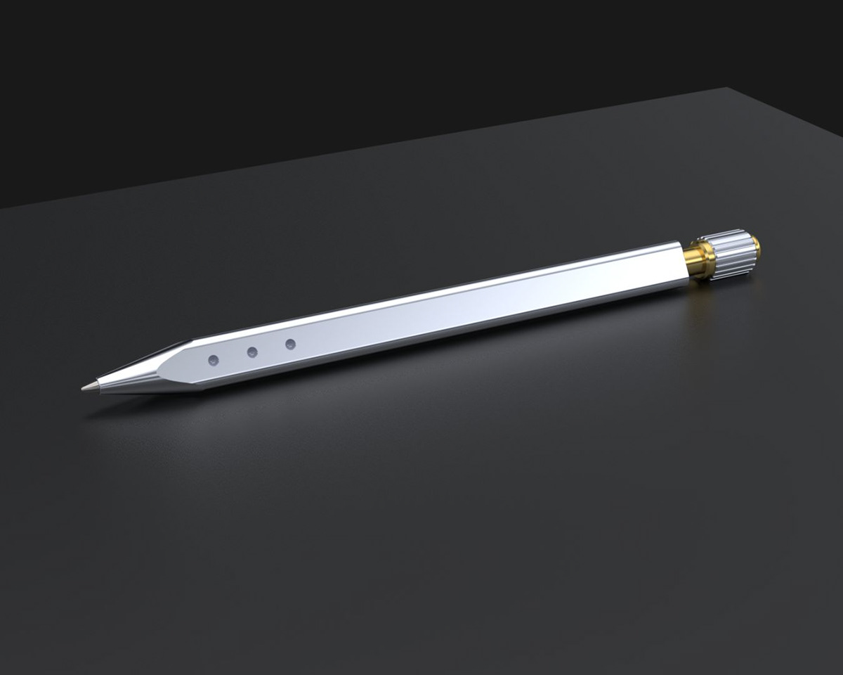 Mechanical pen，Helicon，3D model，pen，Render，industrial design，to work in an office，