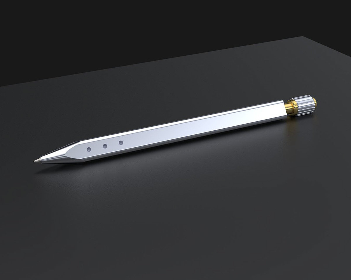 Mechanical pen，Helicon，3D model，pen，Render，industrial design，to work in an office，