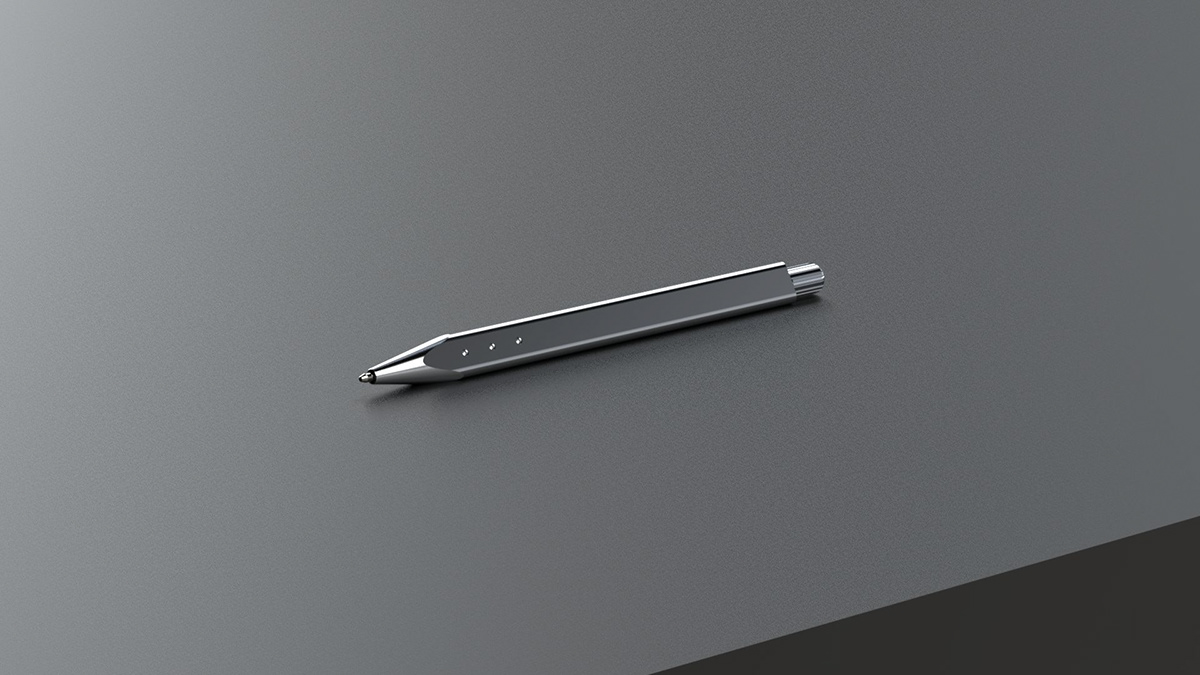 Mechanical pen，Helicon，3D model，pen，Render，industrial design，to work in an office，