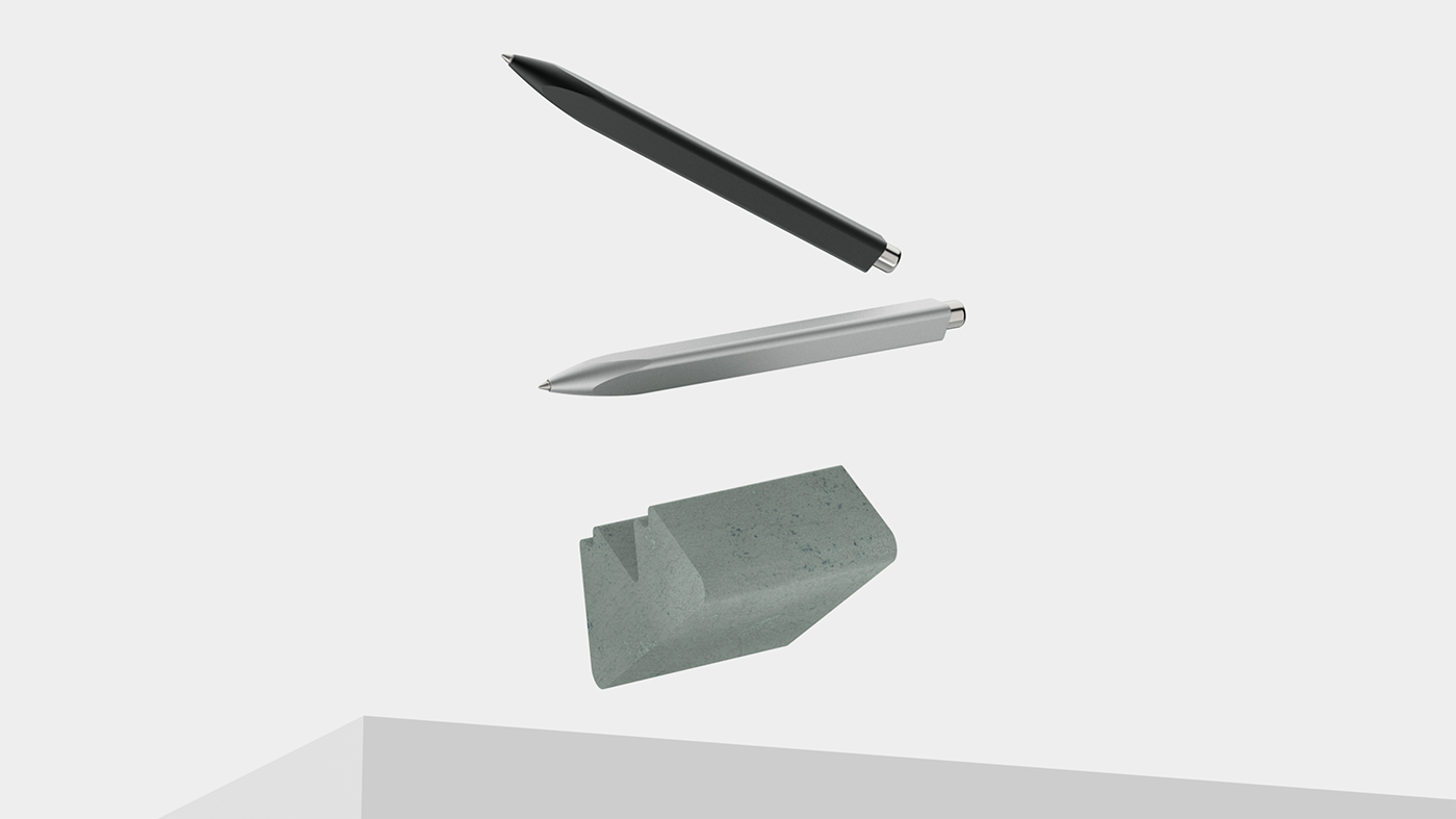 Mechanical pen，Helicon，3D model，pen，Render，industrial design，to work in an office，
