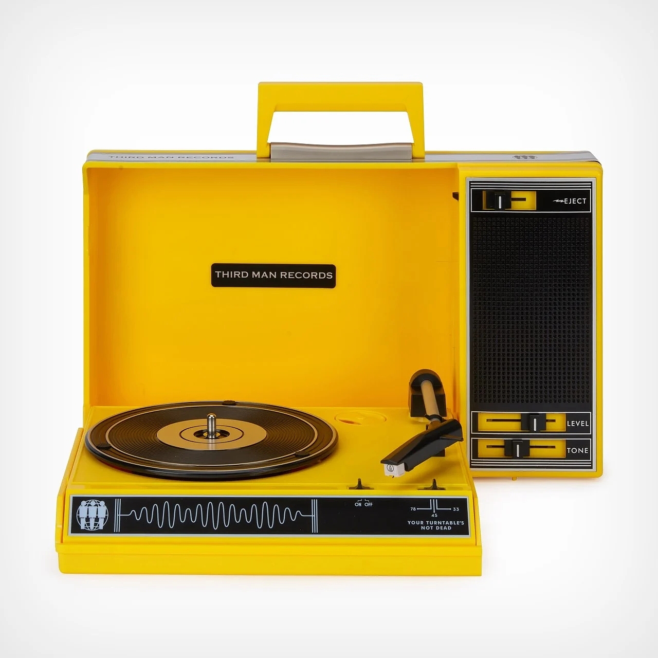 创意，复古，播放器，黄色，便携，黑胶唱片机，