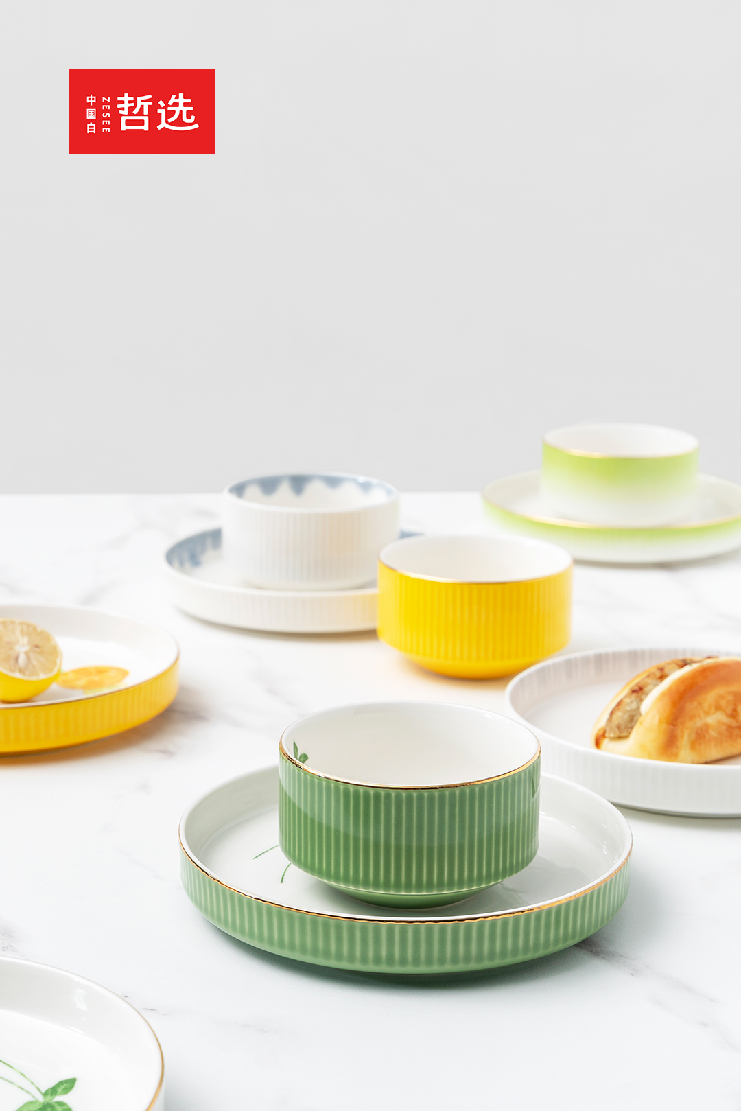 Home Furnishing，Chinese white，ceramics，Dinner plate，tableware，