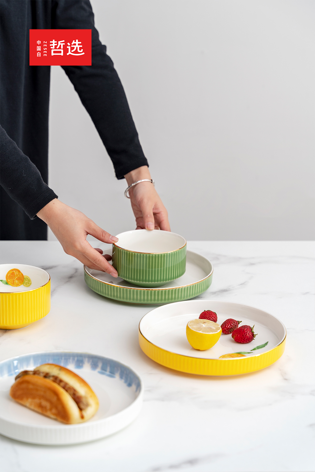 Home Furnishing，Chinese white，ceramics，Dinner plate，tableware，