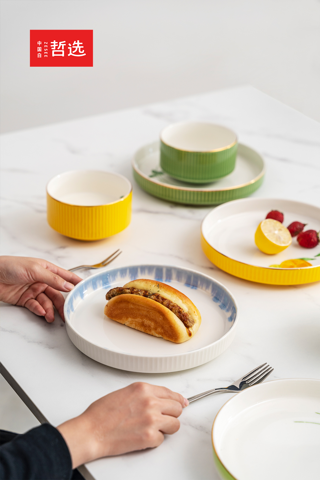 Home Furnishing，Chinese white，ceramics，Dinner plate，tableware，