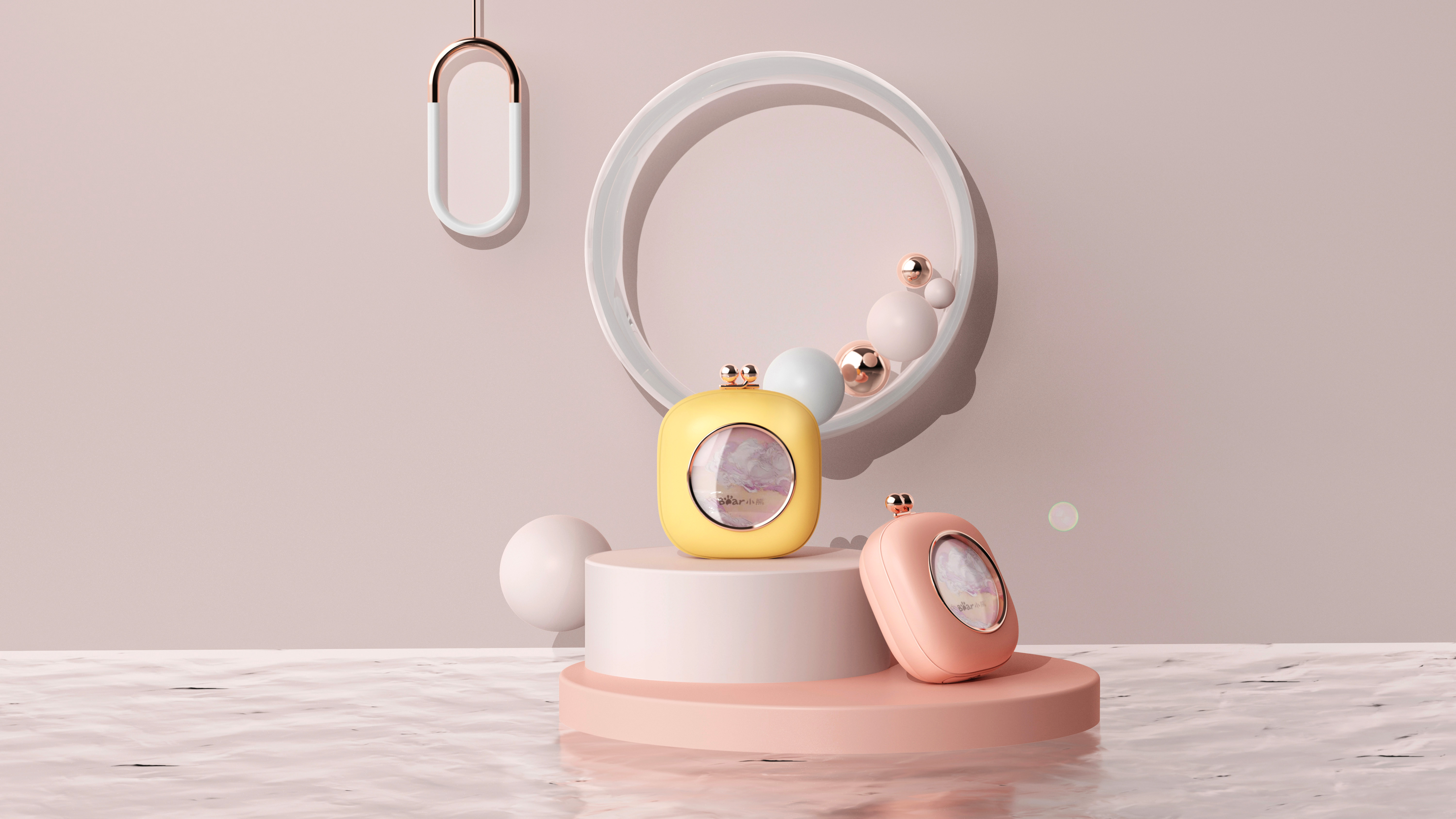 portable battery，Hand warmer，industrial design，Little bear，match，