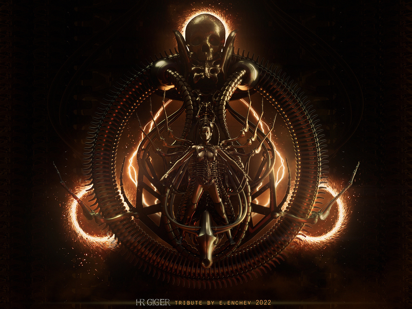 alien，biomechanics，conceptual design，Necrotic machinery，