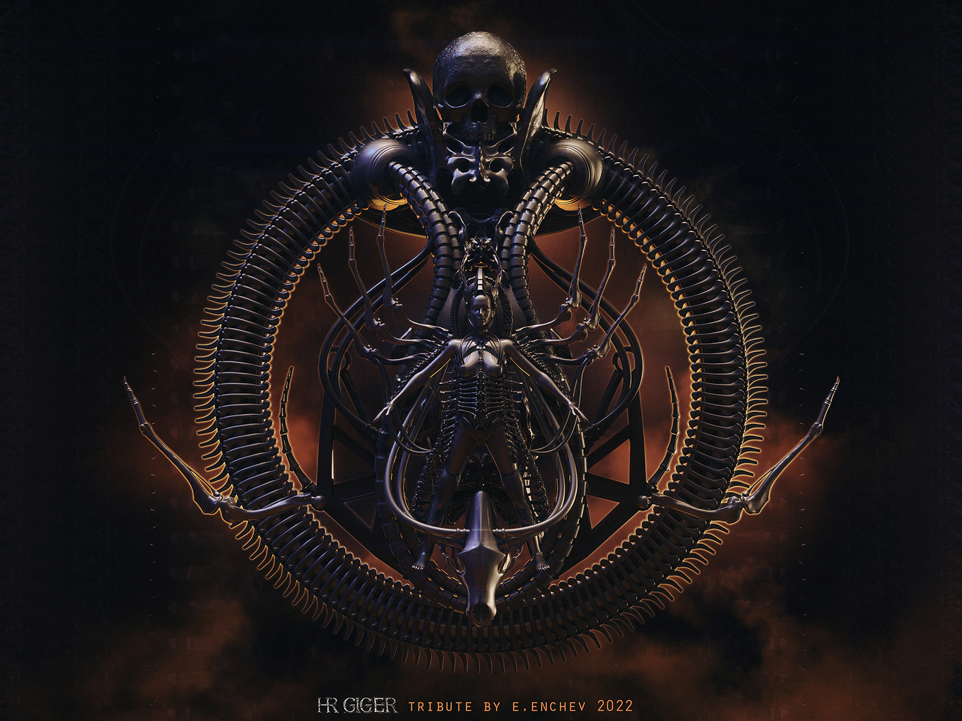 alien，biomechanics，conceptual design，Necrotic machinery，