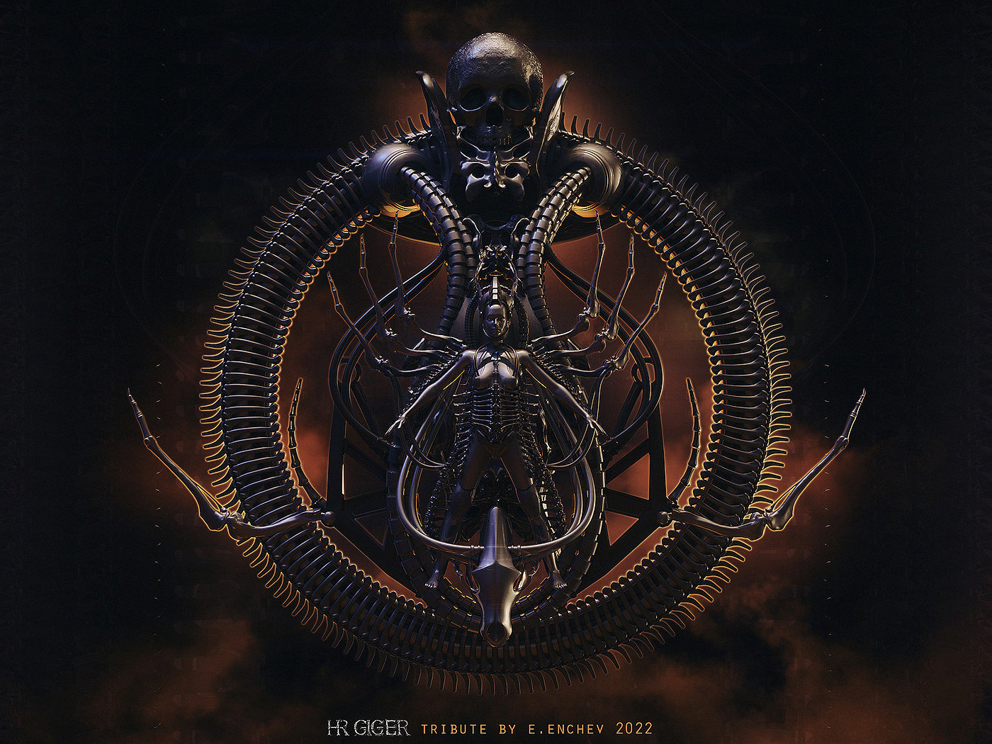 alien，biomechanics，conceptual design，Necrotic machinery，