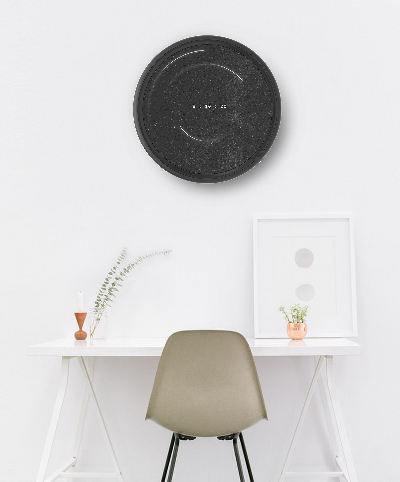 Star clock，product design，industrial design，Clock，Wall clock，Astrace，black，circular，
