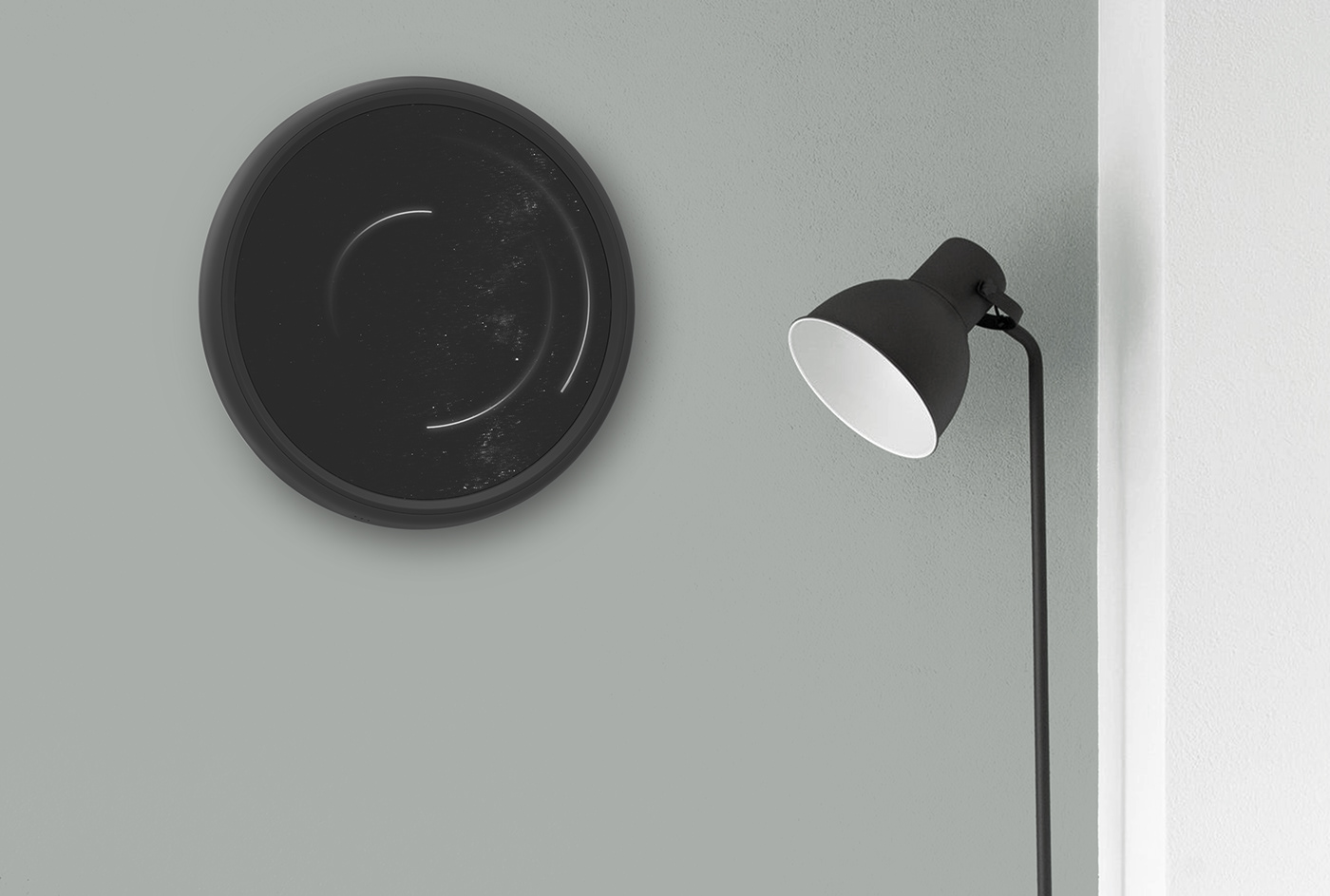 Star clock，product design，industrial design，Clock，Wall clock，Astrace，black，circular，