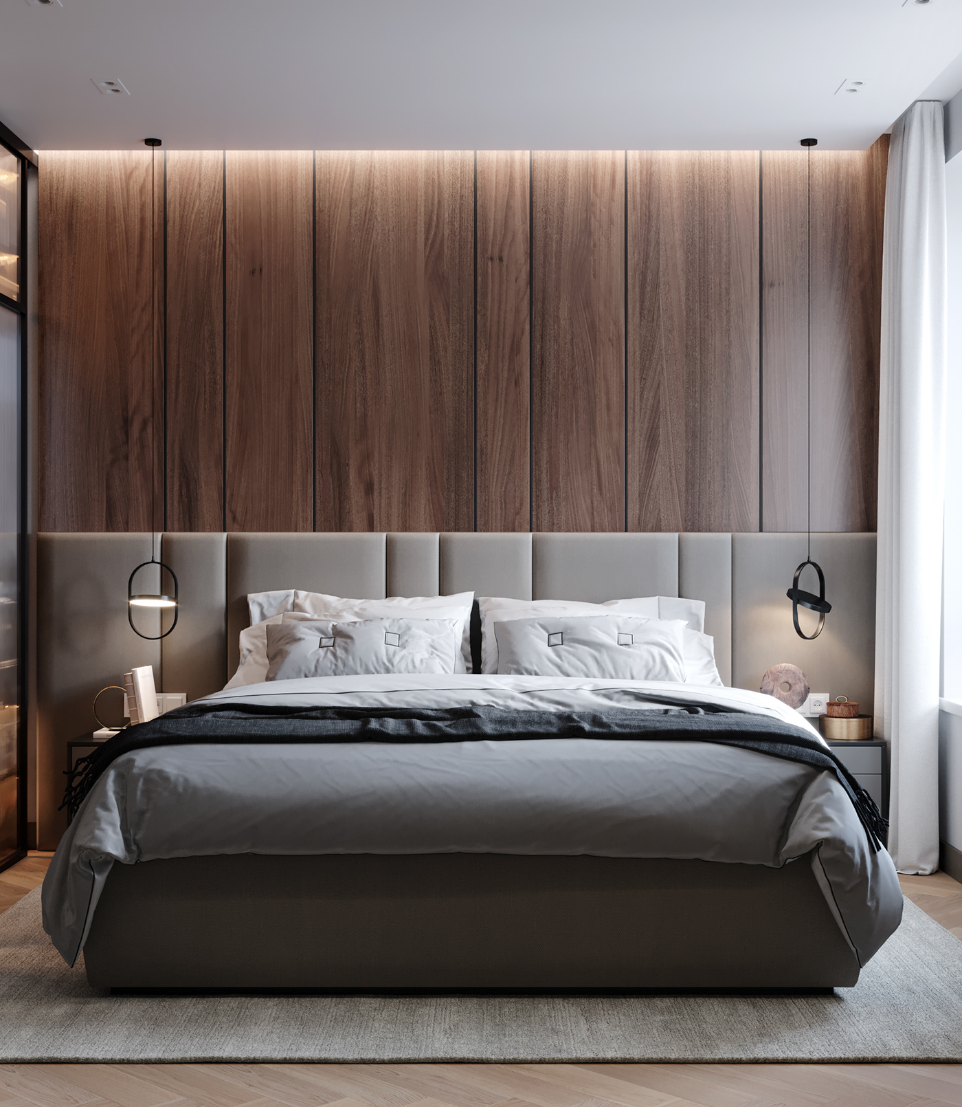 bedroom，Internal，3D modeling，Architectural visualization，Interior design，