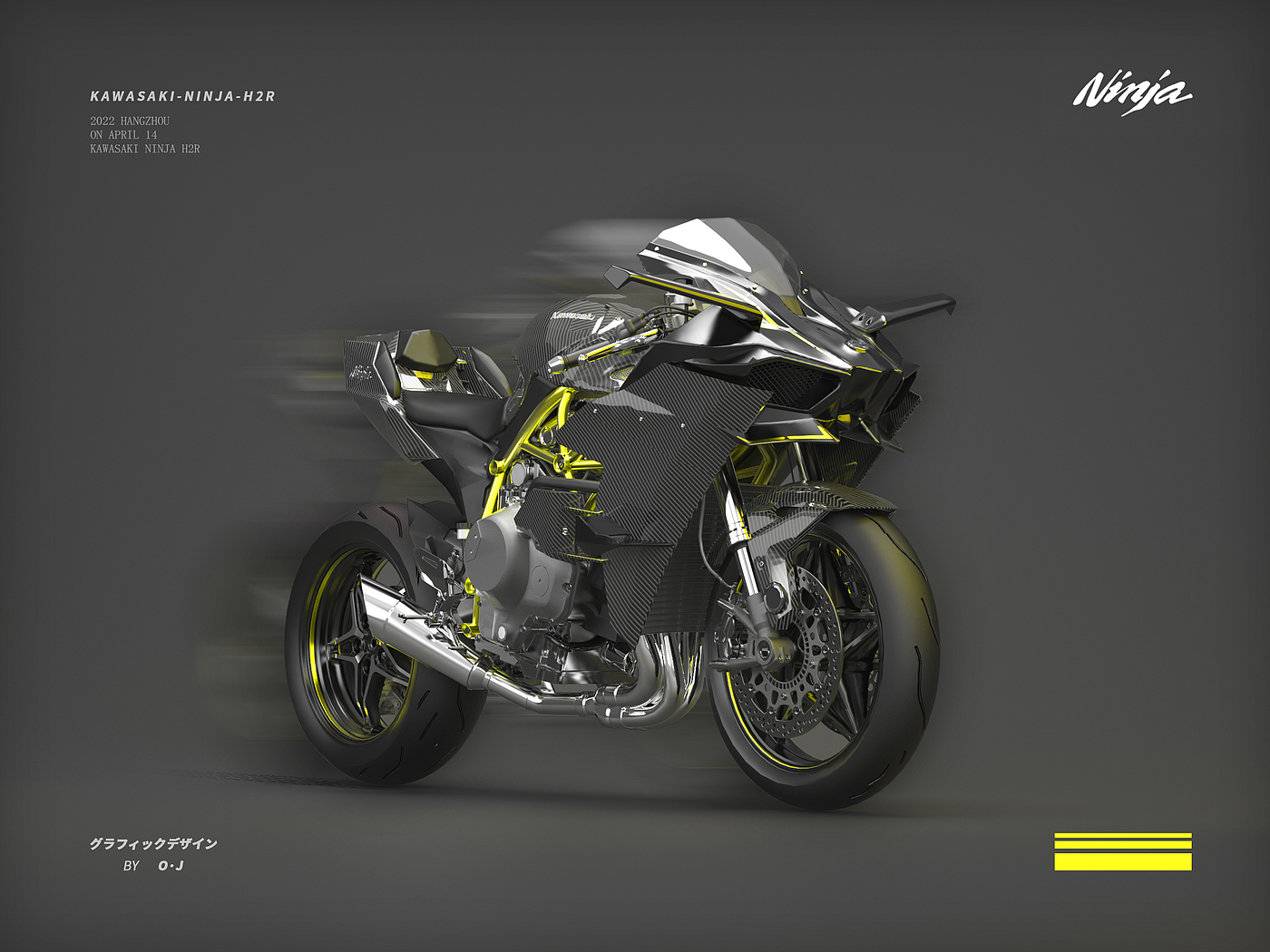 keyshot，Render，Typesetting，Kawasaki H2R，