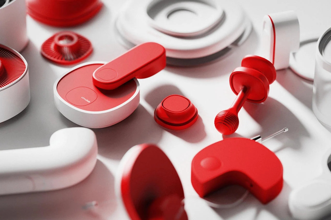 modularization，product design，sustainable，originality，hair drier，Air purification，gules，white，