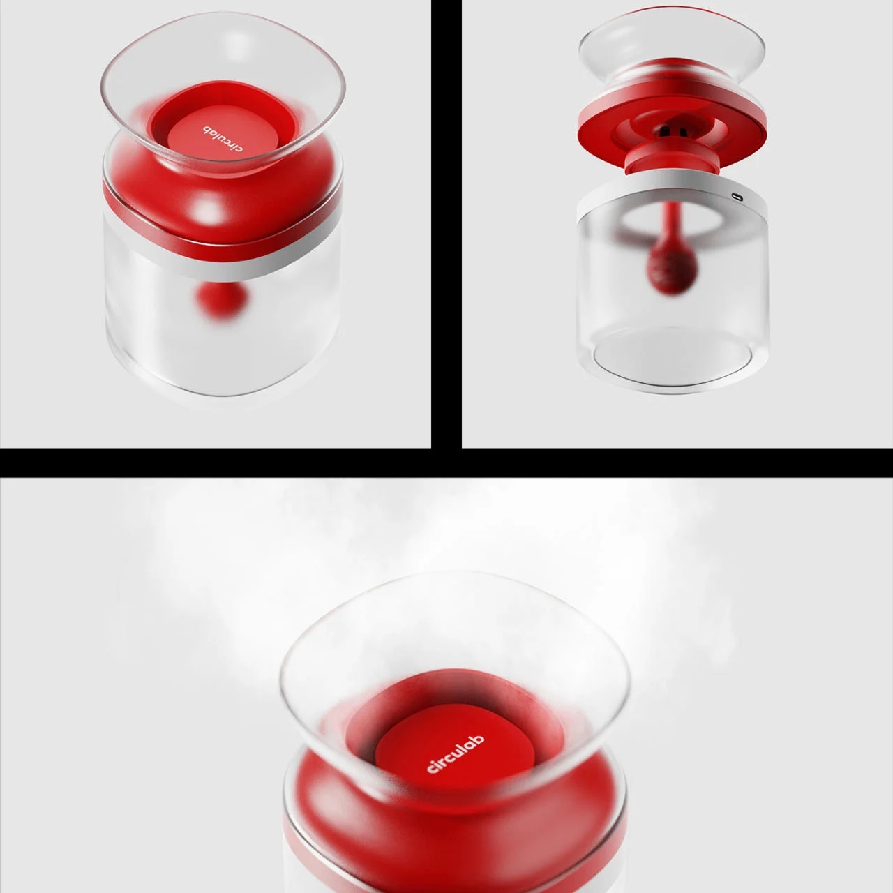 modularization，product design，sustainable，originality，hair drier，Air purification，gules，white，