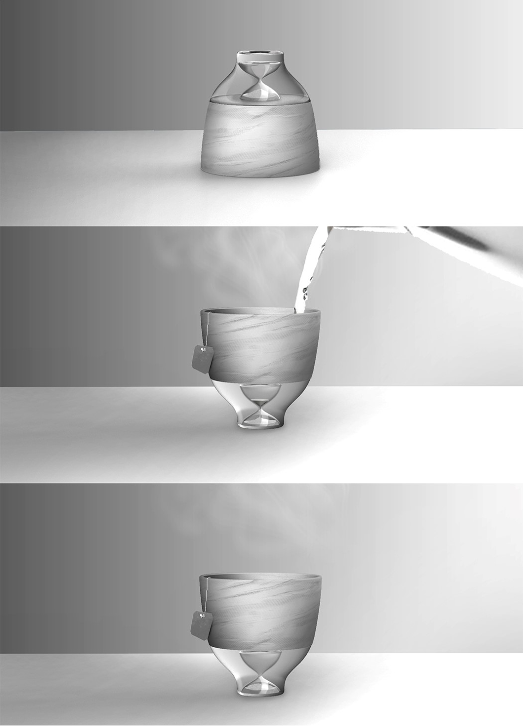 industrial design，product design，tea set，Hourglass teacup，