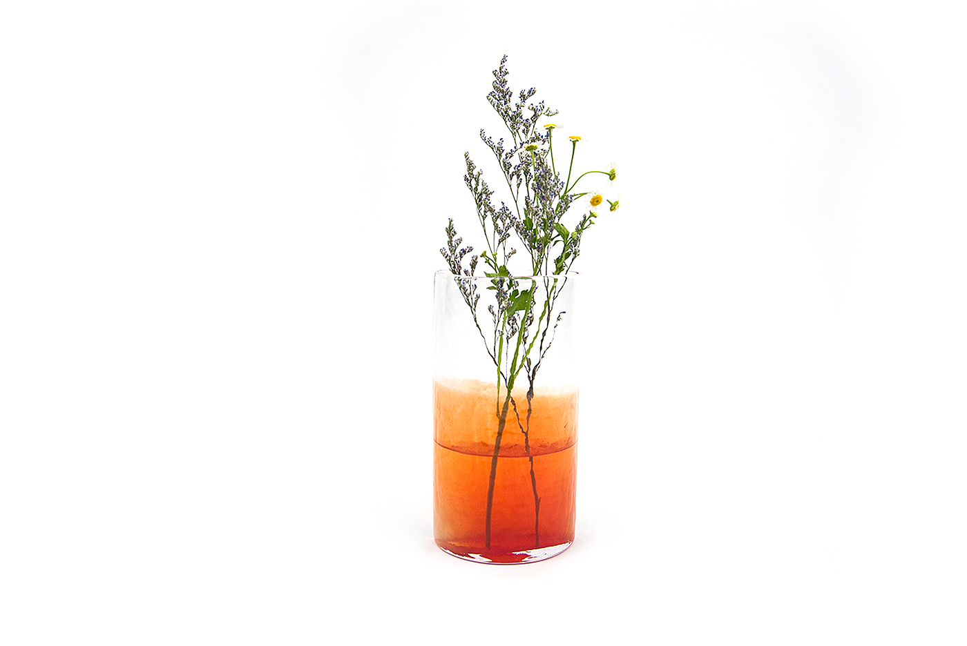 vase，Semicircle，Manual blowing，Glass，Gradual change，