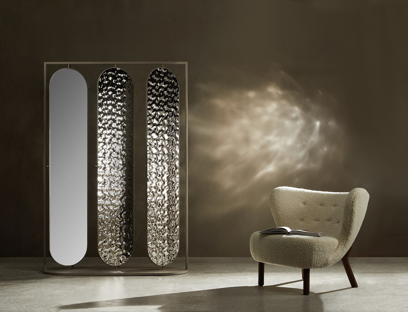 water ripple，stainless steel，Cosmetic mirror，Screen mirror，