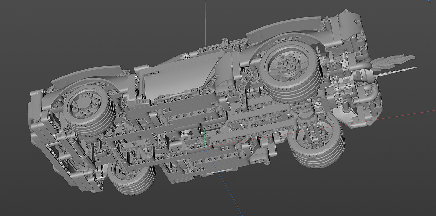 Lego，Batman，automobile，Render，BLENDER，Cinema 4D Redshift，Mecabricks，modeling，