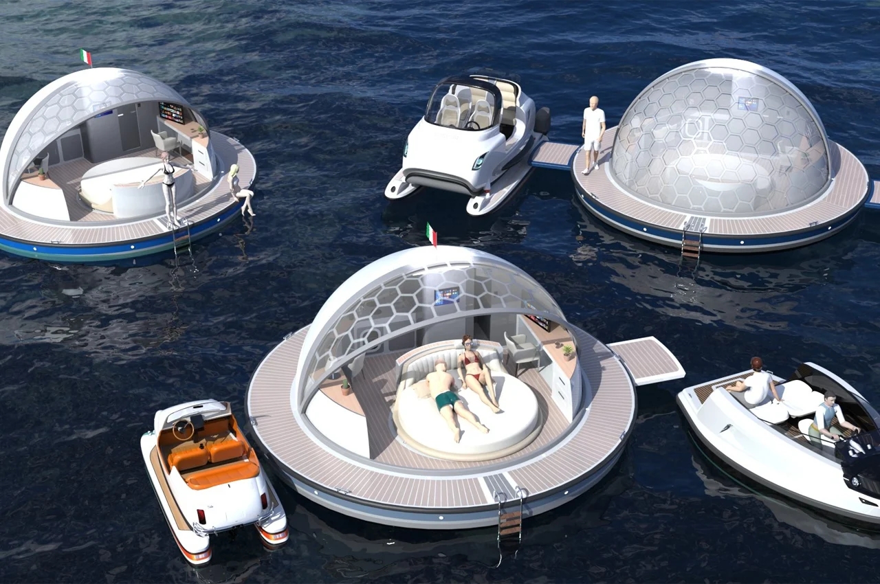 Floating device，Water hospitality，conceptual design，on vacation，