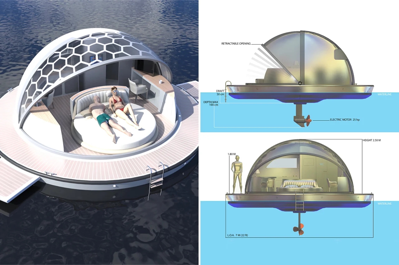 Floating device，Water hospitality，conceptual design，on vacation，