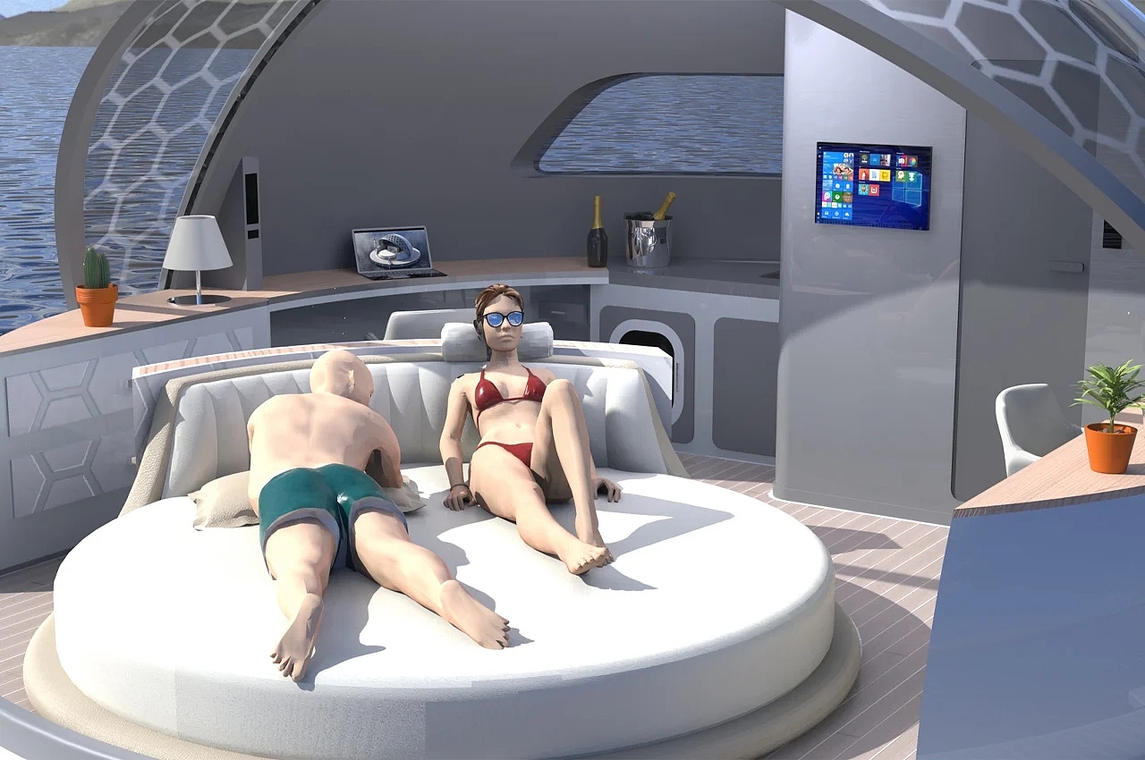 Floating device，Water hospitality，conceptual design，on vacation，
