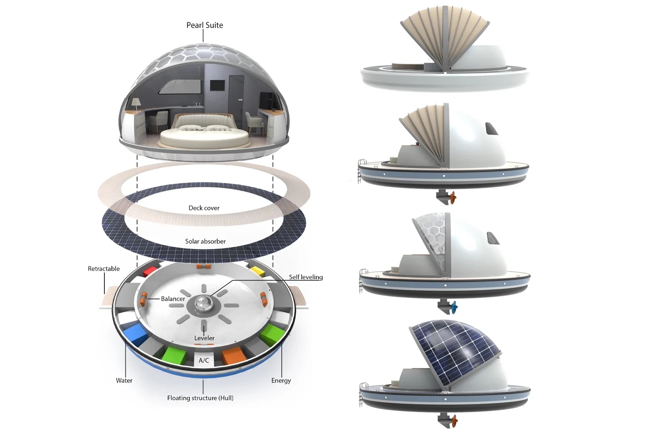 Floating device，Water hospitality，conceptual design，on vacation，