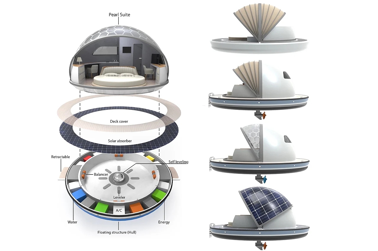 Floating device，Water hospitality，conceptual design，on vacation，