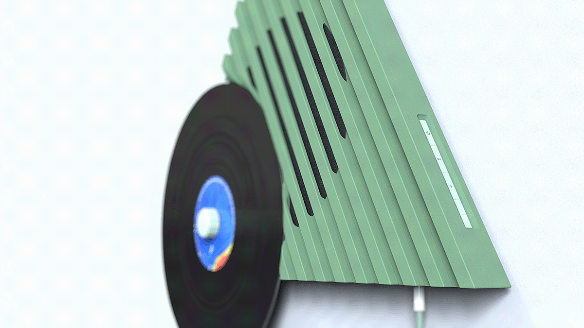 Black glue，jukebox，product design，turntable，Tessellate，