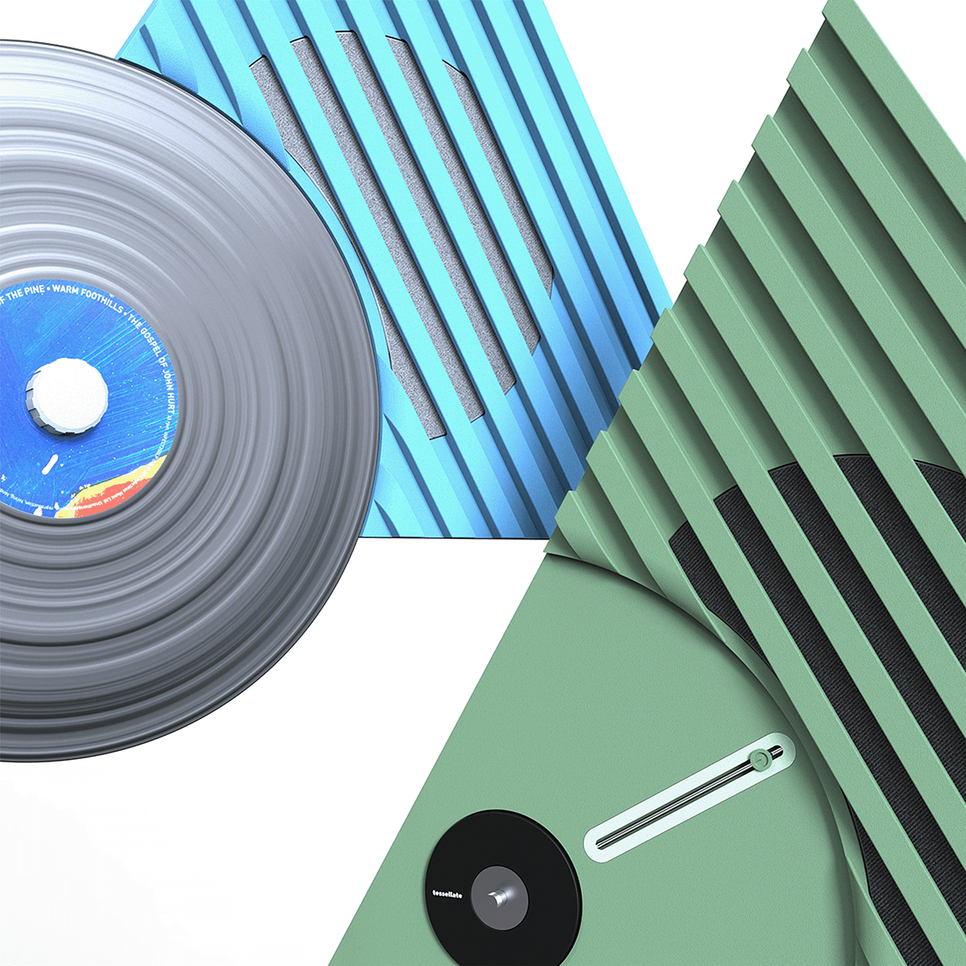 Black glue，jukebox，product design，turntable，Tessellate，