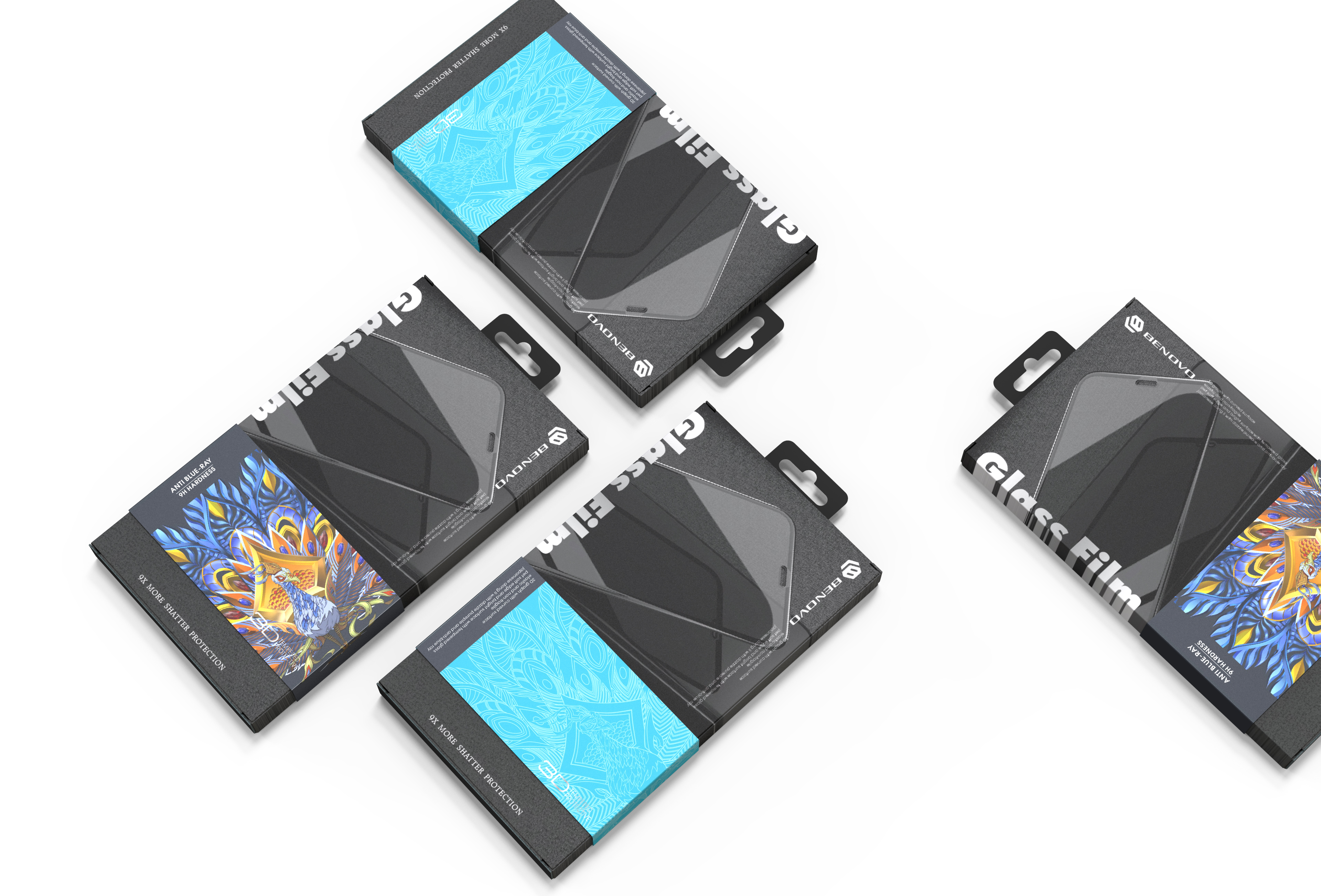 Steel film，3C accessories，packing design，Product packaging，Digital electronics，Protective film design，Glass film，Brand design，