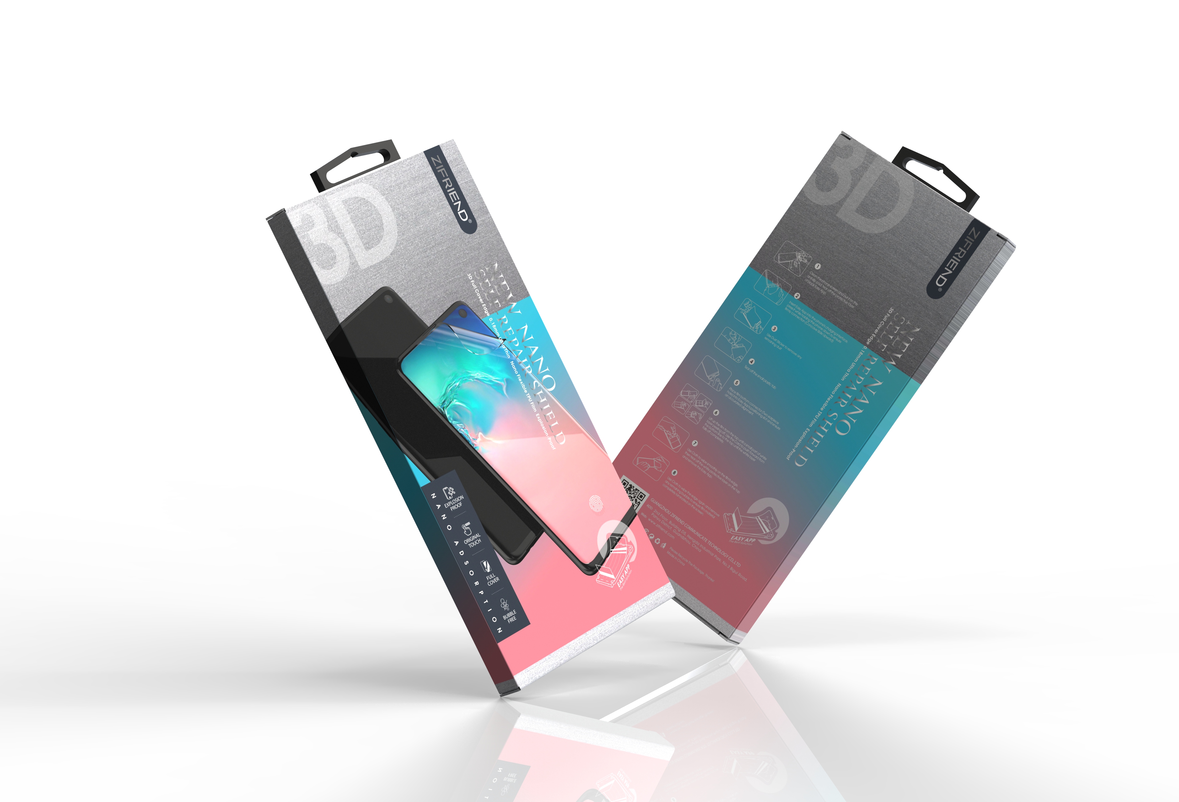 Steel film，3C accessories，packing design，Product packaging，Digital electronics，Protective film design，Glass film，Brand design，