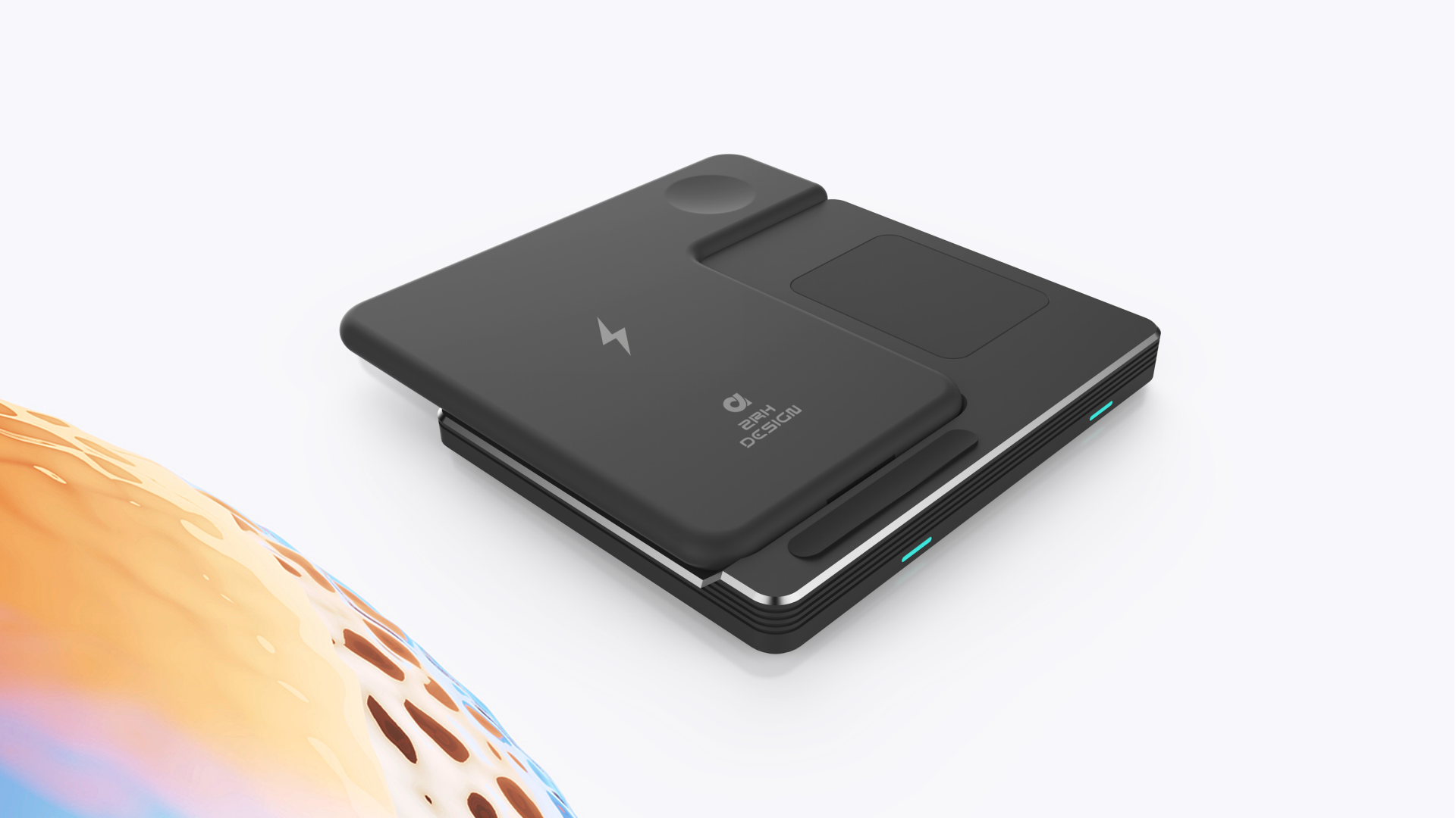 Three-in-one Wireless Charging Design，Wireless charging，Charger design，product design，Folding design，