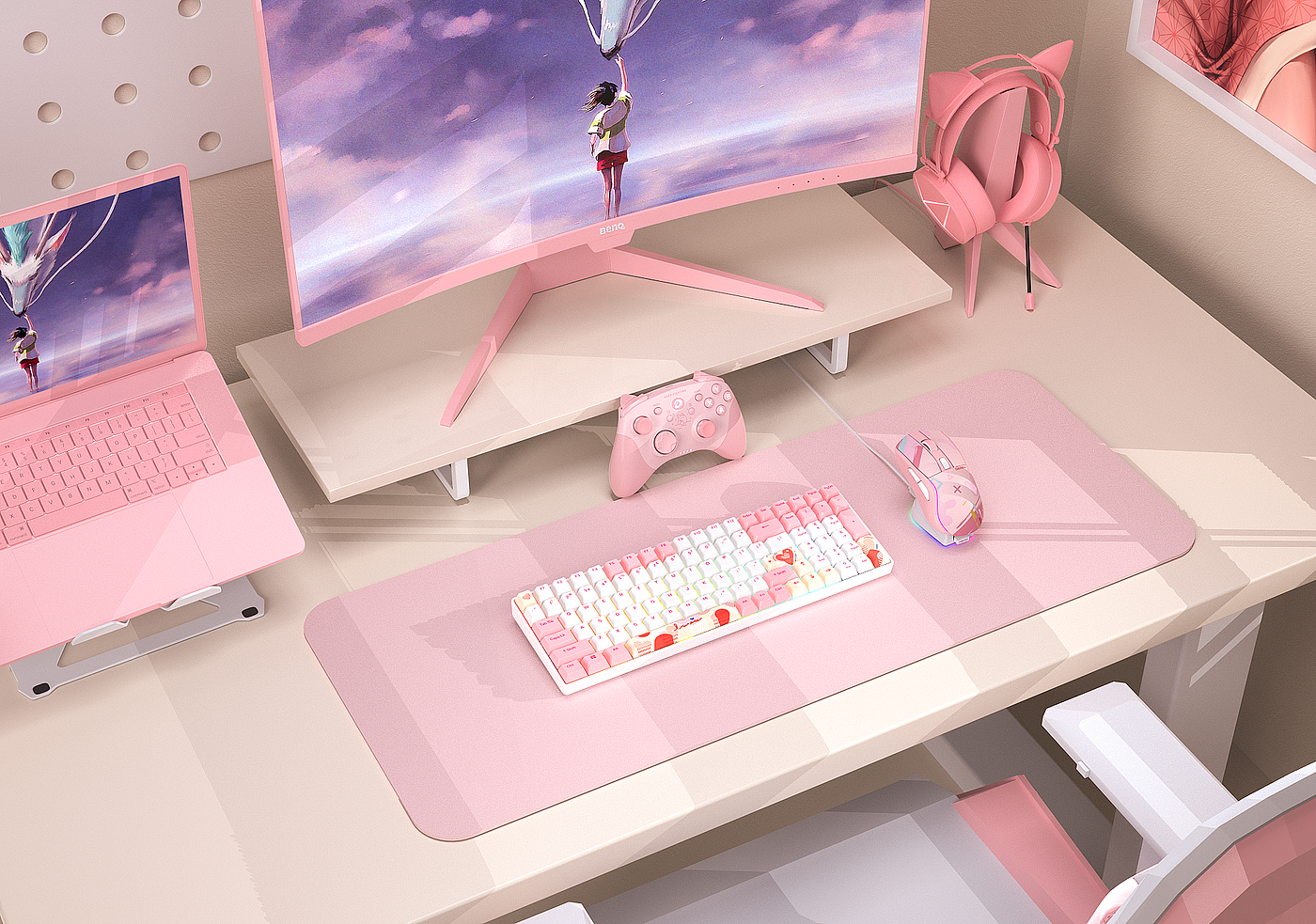 Daryou，desktop，keyboard，mouse，headset，Handle，Desktop design，