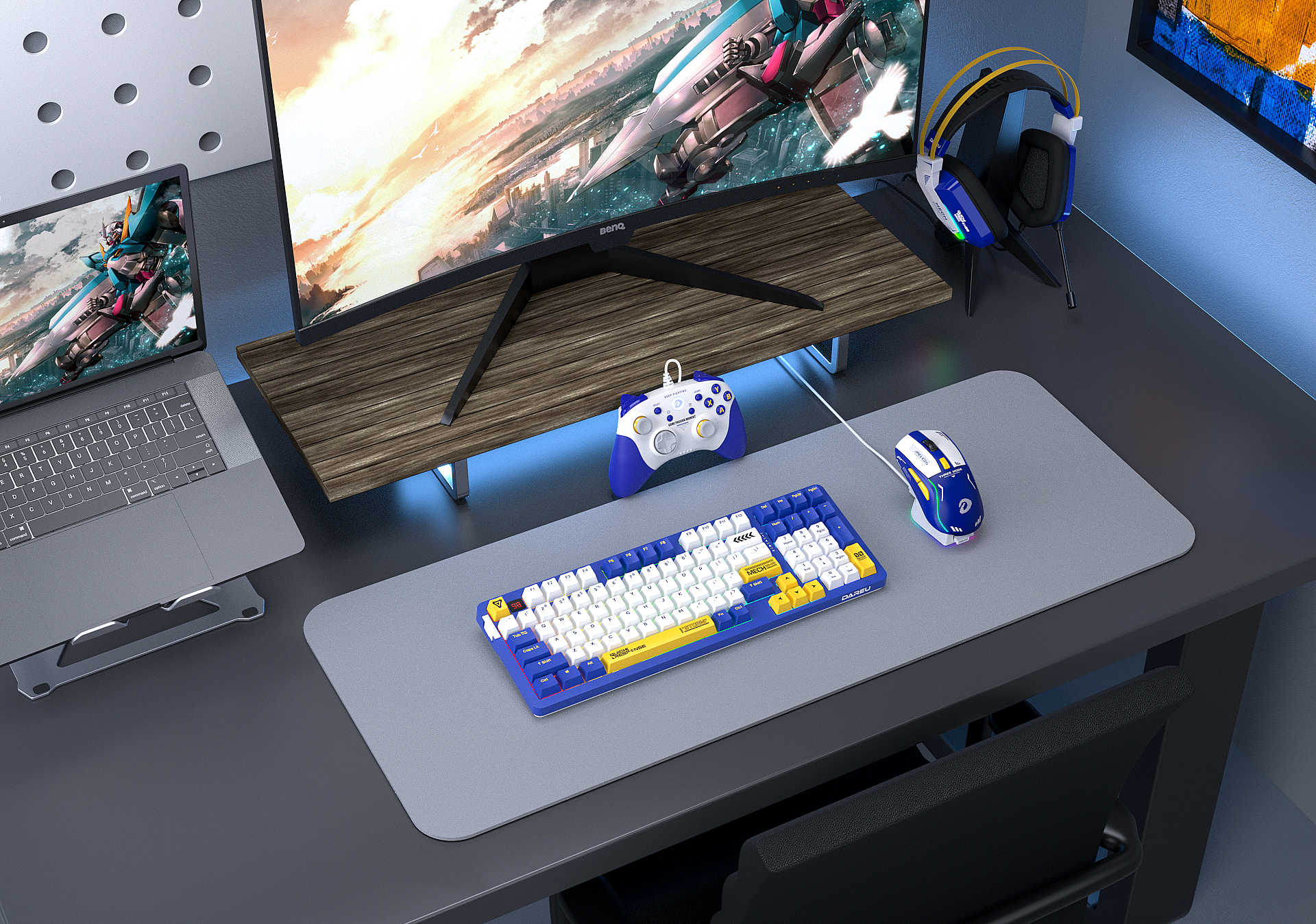 Daryou，desktop，keyboard，mouse，headset，Handle，Desktop design，